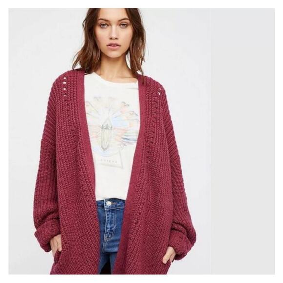 Free People Burgundy Knit Sweater - Picture 10 of 11